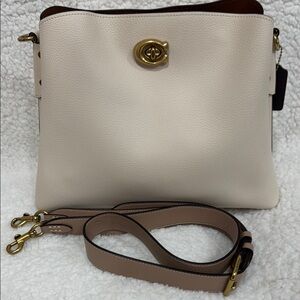 Coach Cream and Tan Leather Bag